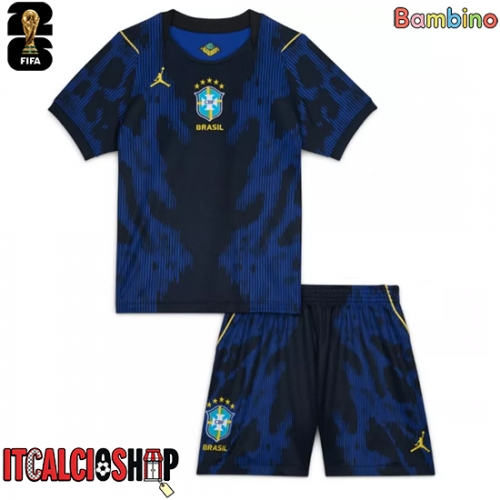 Brasile Seconda Maglia Bambino Mondiali 2026 Manica Corta (+ Pantaloni corti)